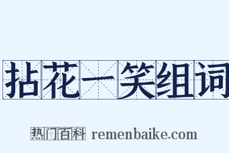 拈花一笑组词是什么意思的图片
